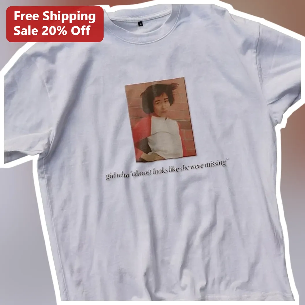 Girl Who Almost Looks Like She Were Missing Tee Indie Vintag — Los Angeles Girl Who Almost Looks Like She Were Missing Tee Indie Vintage Portrait Graphic Shirt Alternative Aes available at our Los Angeles warehouse