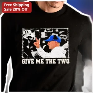 Give Me The Two Brian Snitker Atlanta Braves Sweatshirt available at our Los Angeles warehouse