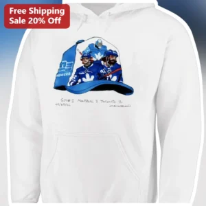 GM#1 Montreal 3 Toronto 2 Hockey Game Hoodie available at our Los Angeles warehouse
