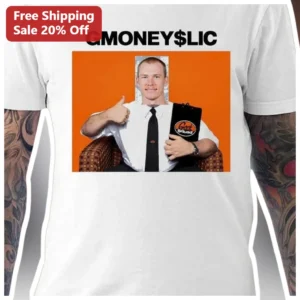 GMONEY$LIC Jake Peacock Meme Graphic Tee for Men Wrestling Humor Gift available at our Los Angeles warehouse
