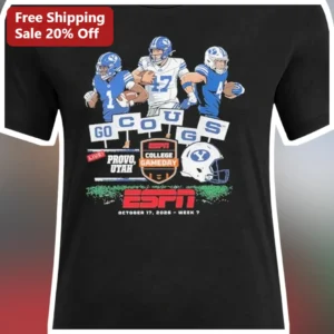 Go Cougs Provo Utah ESPN College Gameday Week 7 Tee BYU Cougars Football Fan Shirt available at our Los Angeles warehouse