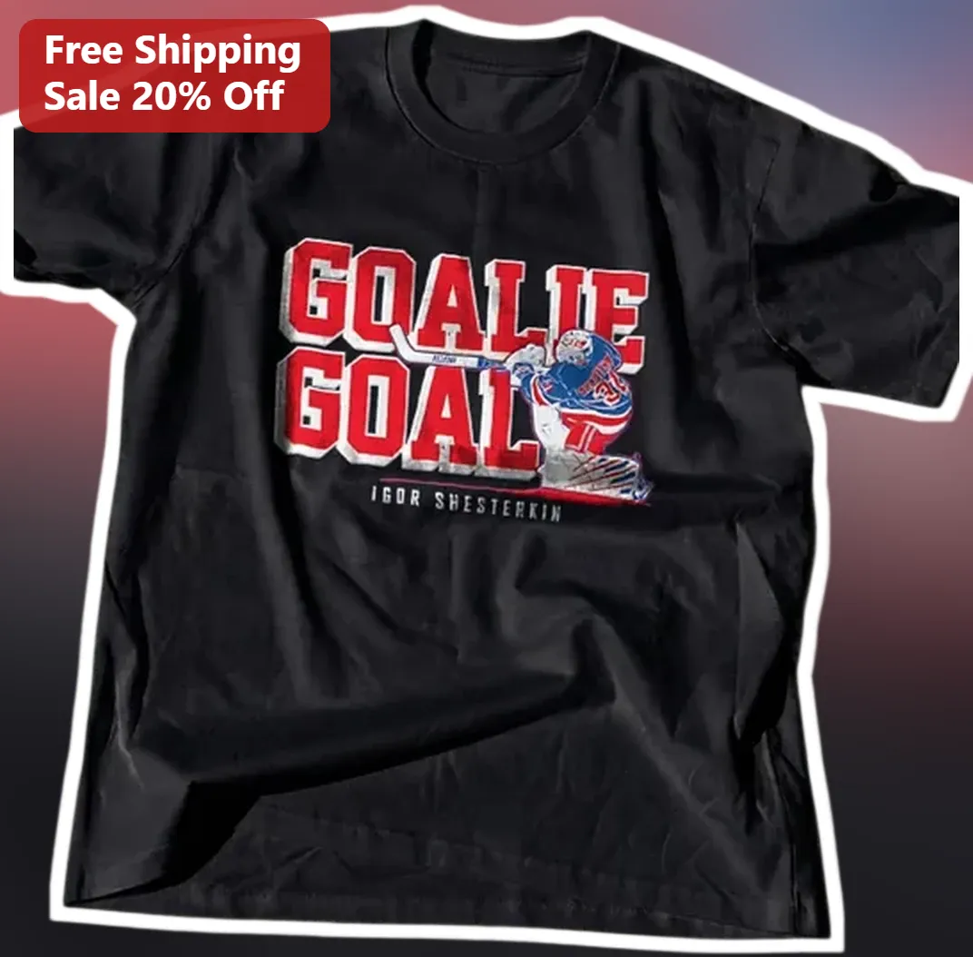 GOALIE GOAL Igor Shesterkin Hockey Goalie Tee Vintage Sports Fan Gift available at our Los Angeles warehouse