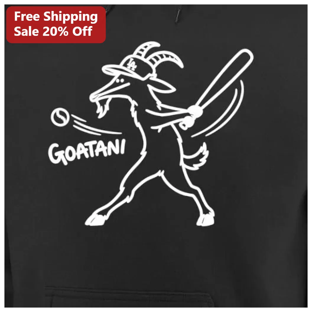 GOATANI Baseball Goat Hoodie Funny Sports Gift for Men Women available at our Los Angeles warehouse