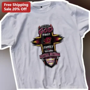 God First Family Second Central Michigan Chippewas Tee Christian College Fan Gift available at our Los Angeles warehouse