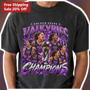 Golden State Valkyries Champions Tee WNBA Championship Celebration Shirt available at our Los Angeles warehouse