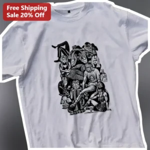 Gothic Collage Illustration Tee Surreal Black and White Cat Tarot Art Unisex Graphic Shirt available at our Los Angeles warehouse