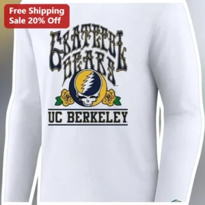 Grateful Bears UC Berkeley Long Sleeve Tee Cal Golden Bears Grateful Dead Style Shirt available at our Los Angeles warehouse