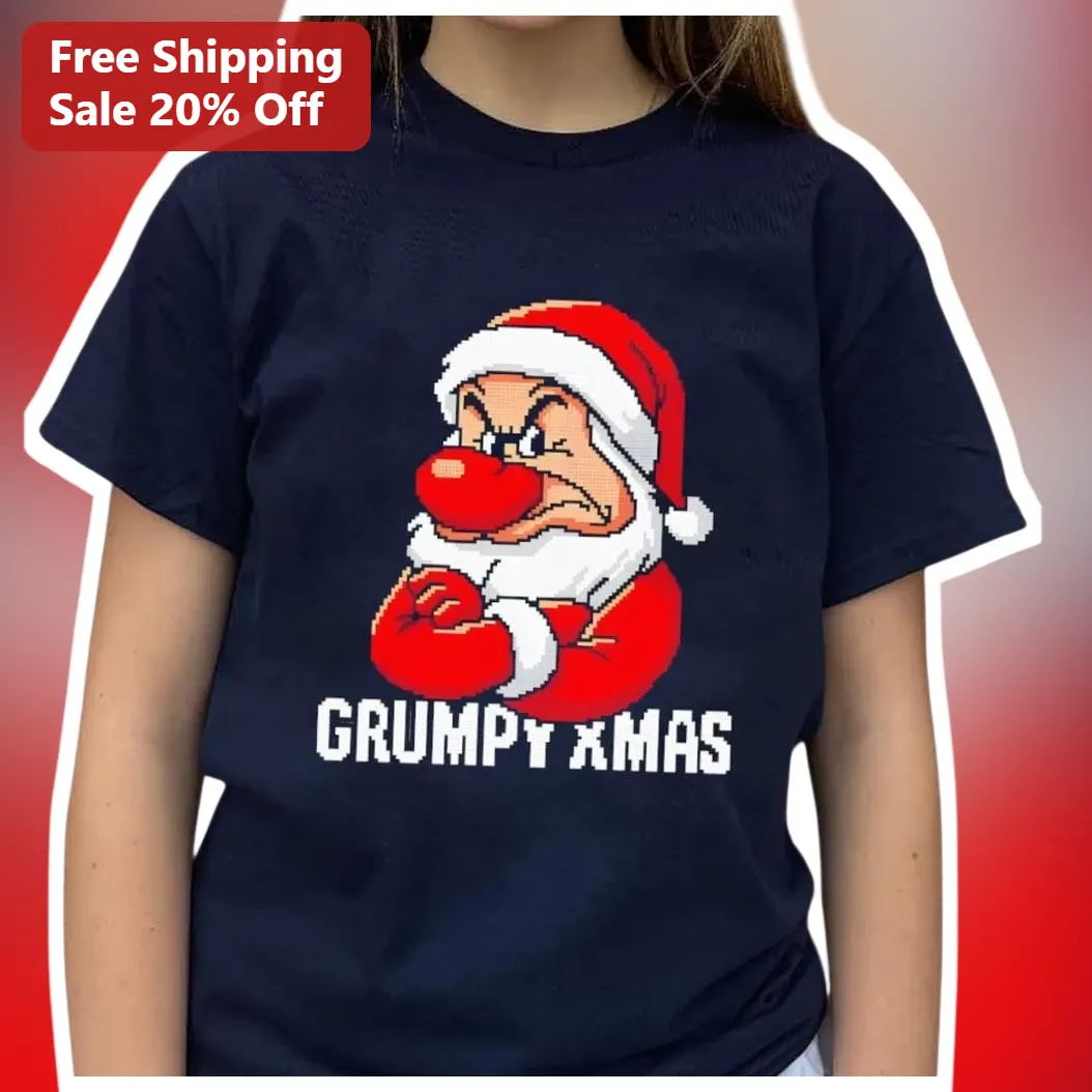 Grumpy Christmas Shirt Pixel Art Santa Claus Tee Funny Holid — Los Angeles Grumpy Christmas Shirt Pixel Art Santa Claus Tee Funny Holiday Gift for Adults available at our Los Angeles warehouse