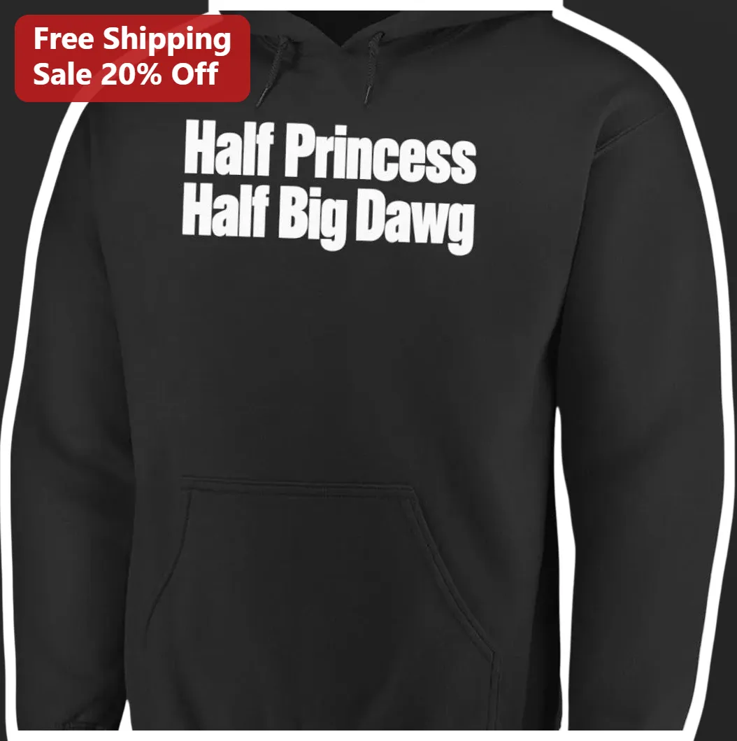 Half Princess Half Big Dawg Hoodie Funny Kids Toddler Girl G — Los Angeles Half Princess Half Big Dawg Hoodie Funny Kids Toddler Girl Gift Black Pullover available at our Los Angeles warehouse