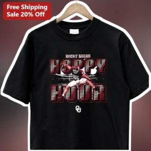 Happy Hook Oklahoma Sooners Football QB Tee available at our Los Angeles warehouse