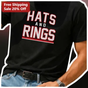 Hats And Rings Tee UConn Basketball Fan Shirt Men's Graphic T-Shirt available at our Los Angeles warehouse
