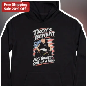 He's Wheely One of a Kind Hoodie Personalized Wheelchair Fundraiser Gift Patriotic Custom Name available at our Los Angeles warehouse