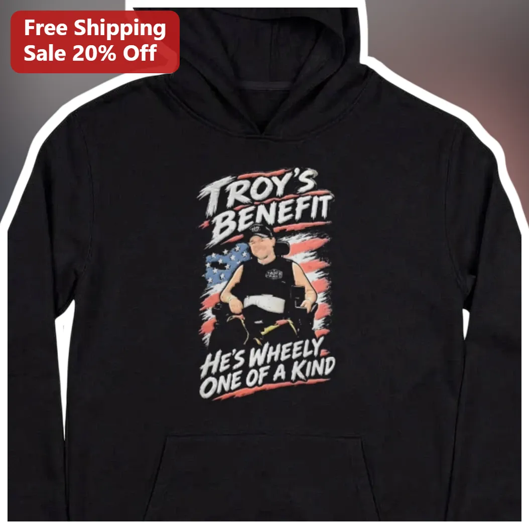 He's Wheely One of a Kind Hoodie Personalized Wheelchair Fundraiser Gift Patriotic Custom Name available at our Los Angeles warehouse