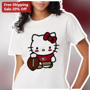 Hello Kitty San Francisco 49ers NFL Fan Tee Cute Kawaii Football Shirt Gift for Women Men available at our Los Angeles warehouse