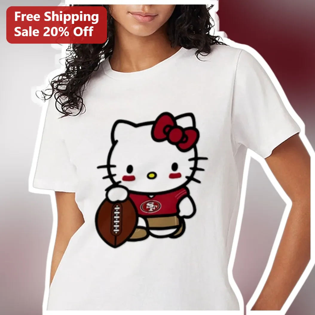 Hello Kitty San Francisco 49ers NFL Fan Tee Cute Kawaii Foot — Los Angeles Hello Kitty San Francisco 49ers NFL Fan Tee Cute Kawaii Football Shirt Gift for Women Men available at our Los Angeles warehouse