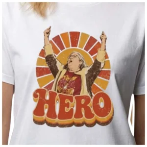 HERO Tee Vintage Retro Sunburst Graphic T-Shirt for Women Distressed Hero Shirt available at our Los Angeles warehouse