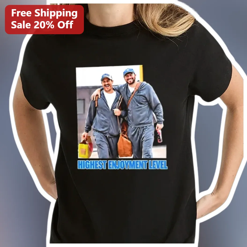 Highest Enjoyment Level Travis Kelce Graphic Tee NFL Fan Gift available at our Los Angeles warehouse