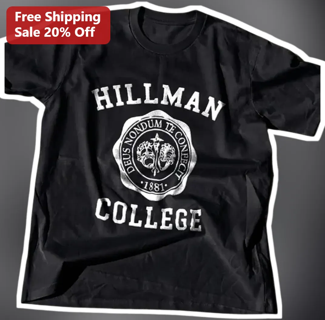 Hillman College Tee A Different World Vintage Distressed Crest Graphic T-Shirt for Fans and Alumni available at our Los Angeles warehouse