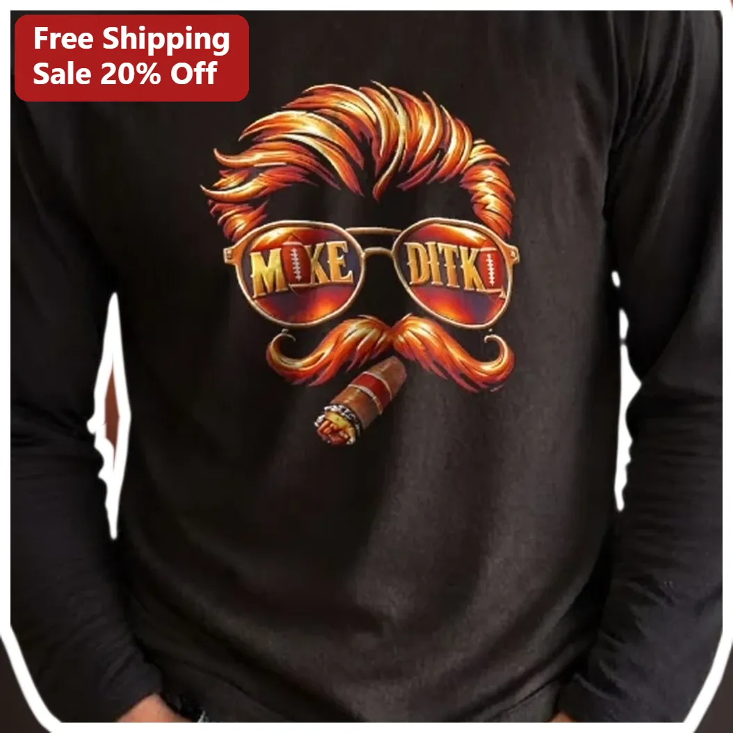 Hipster Football Fan Sunglasses Long Sleeve Shirt Funny Game Day Gift for Men available at our Los Angeles warehouse