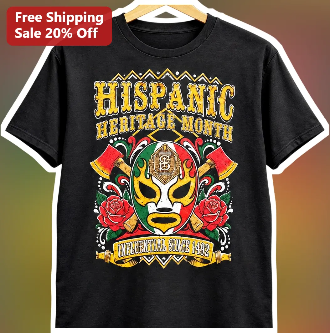 Hispanic Heritage Month Influential Since Lucha Libre Graphic Tee available at our Los Angeles warehouse