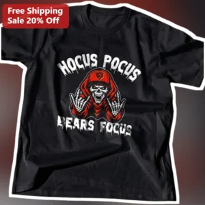 Hocus Pocus Bears Focus Tee Chicago Bears Halloween Skeleton Graphic Shirt NFL Fan Gift available at our Los Angeles warehouse