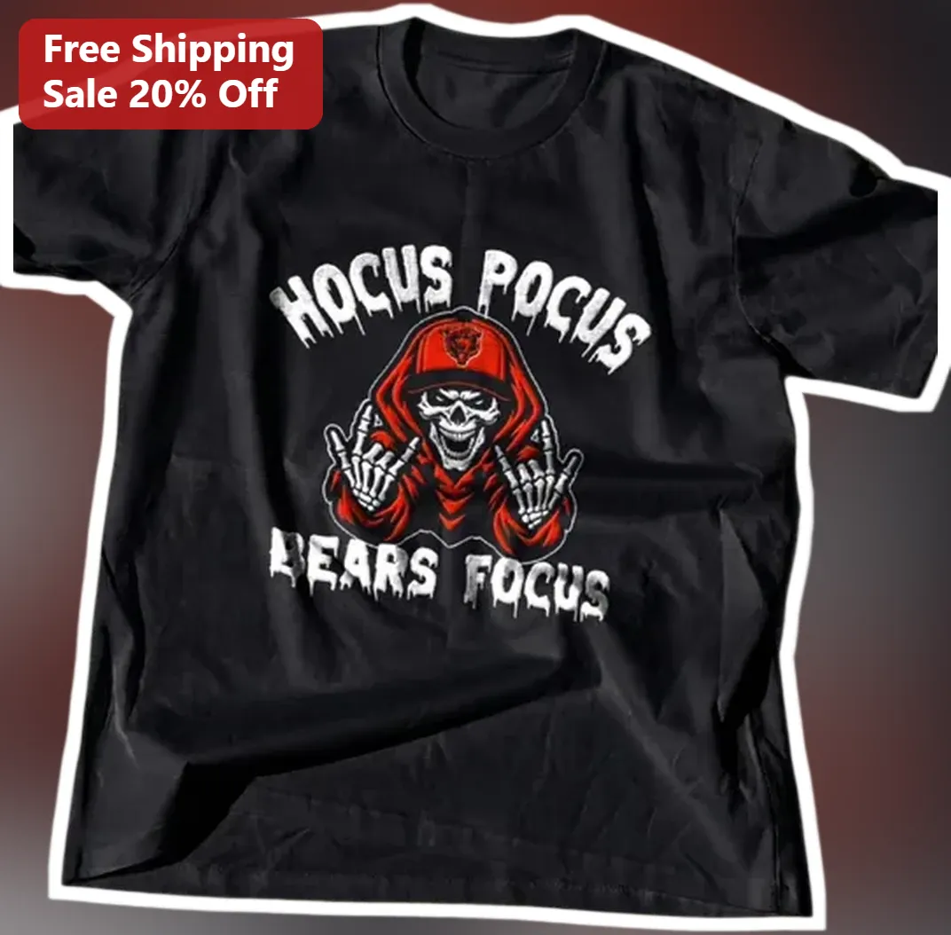 Hocus Pocus Bears Focus Tee Chicago Bears Halloween Skeleton — Los Angeles Hocus Pocus Bears Focus Tee Chicago Bears Halloween Skeleton Graphic Shirt NFL Fan Gift available at our Los Angeles warehouse