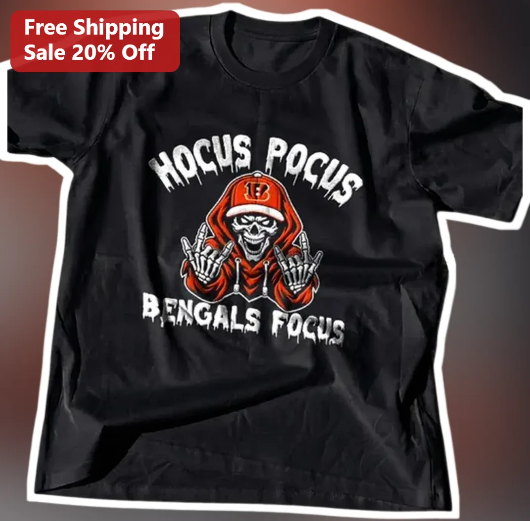 Hocus Pocus Bengals Focus Tee Halloween Cincinnati NFL Fan G — Los Angeles Hocus Pocus Bengals Focus Tee Halloween Cincinnati NFL Fan Gift Graphic Shirt available at our Los Angeles warehouse