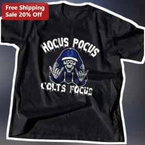 Hocus Pocus Colts Focus Tee Indianapolis Colts Halloween Skeleton Graphic Shirt NFL Fan Gift available at our Los Angeles warehouse