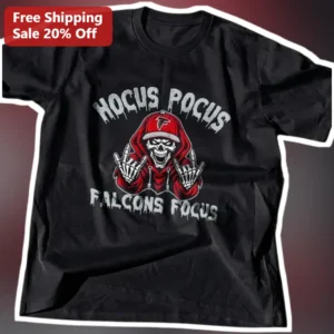 Hocus Pocus Falcons Focus Halloween Skeleton Graphic Tee for Atlanta Fans available at our Los Angeles warehouse