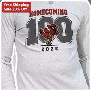HOMECOMING Long Sleeve Shirt Cardinal Mascot Varsity Spirit Wear Custom Class Year Gift available at our Los Angeles warehouse