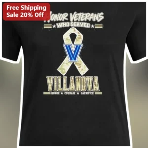 Honor Veterans Who Served Courage Sacrifice Camo Ribbon Tee available at our Los Angeles warehouse