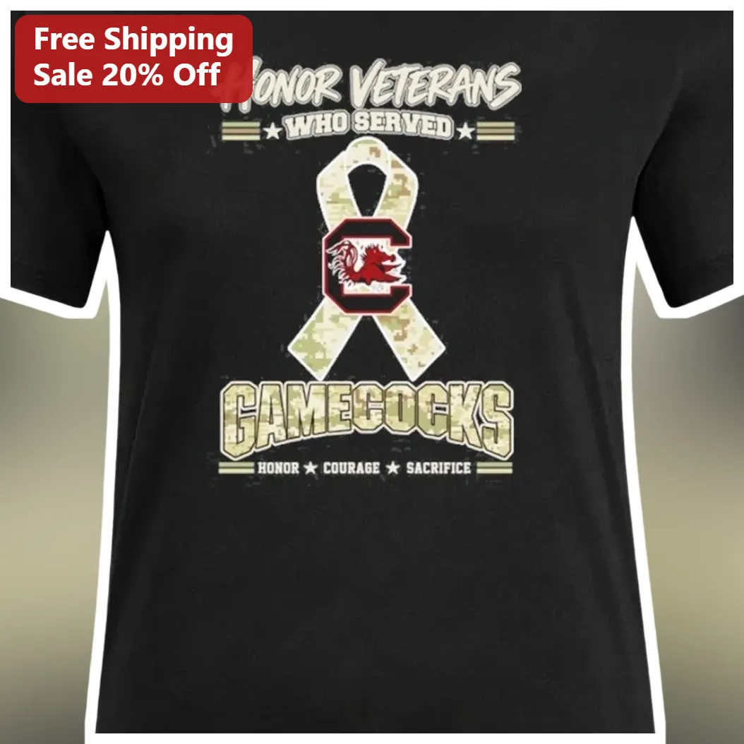 Honor Veterans Who Served Gamecocks Courage Sacrifice Camo T — Los Angeles Honor Veterans Who Served Gamecocks Courage Sacrifice Camo Tee available at our Los Angeles warehouse