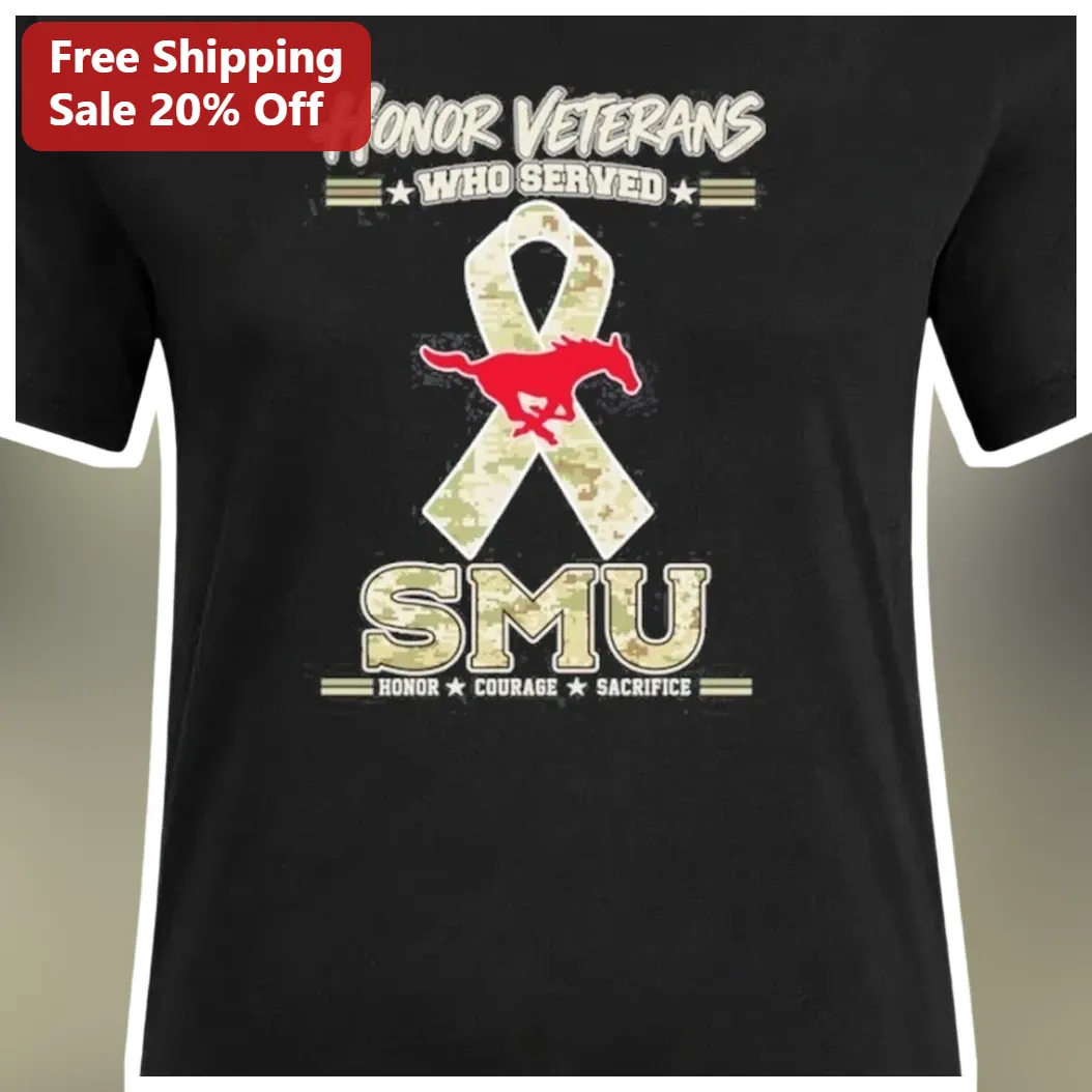 Honor Veterans Who Served SMU Mustangs Camo Ribbon Tee Honor — Los Angeles Honor Veterans Who Served SMU Mustangs Camo Ribbon Tee Honor Courage Sacrifice available at our Los Angeles warehouse