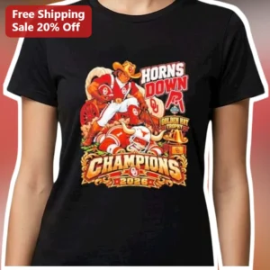 Horns Down Champions Oklahoma Sooners Vintage Cowboy Bull Graphic Tee available at our Los Angeles warehouse