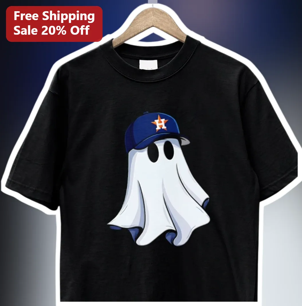 Houston Astros Ghost Fan Shirt Tee Cute Baseball Team Mascot Graphic Apparel for Men Women available at our Los Angeles warehouse