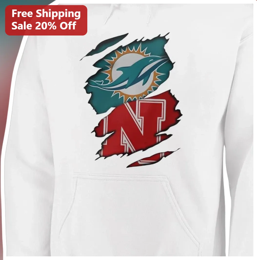 Huskers in the NFL Miami Dolphins Nebraska Cornhuskers Pullo — Los Angeles Huskers in the NFL Miami Dolphins Nebraska Cornhuskers Pullover Hoodie available at our Los Angeles warehouse