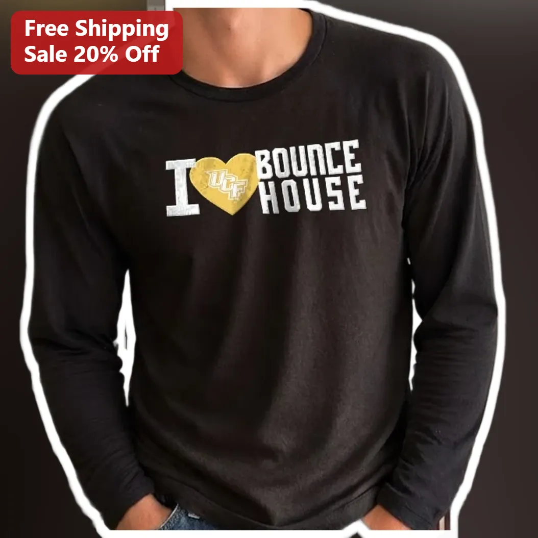 I BOUNCE HOUSE Long Sleeve Tee UCF Knights College Football Fan Gift available at our Los Angeles warehouse