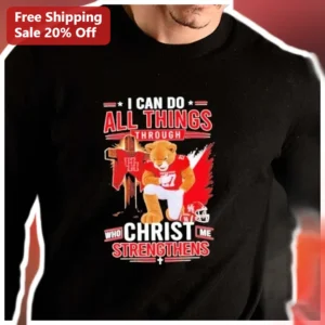 I Can Do All Things Through Christ Who Me Houston Cougars Bible Verse Tee available at our Los Angeles warehouse