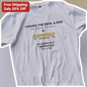 I Found The Devil God Painted On The Wall At Farmingdale Lanes Graphic Tee available at our Los Angeles warehouse