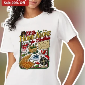 I'll Be Home Alone for Christmas Tee Funny Holiday Movie Quote Graphic Shirt Gift available at our Los Angeles warehouse