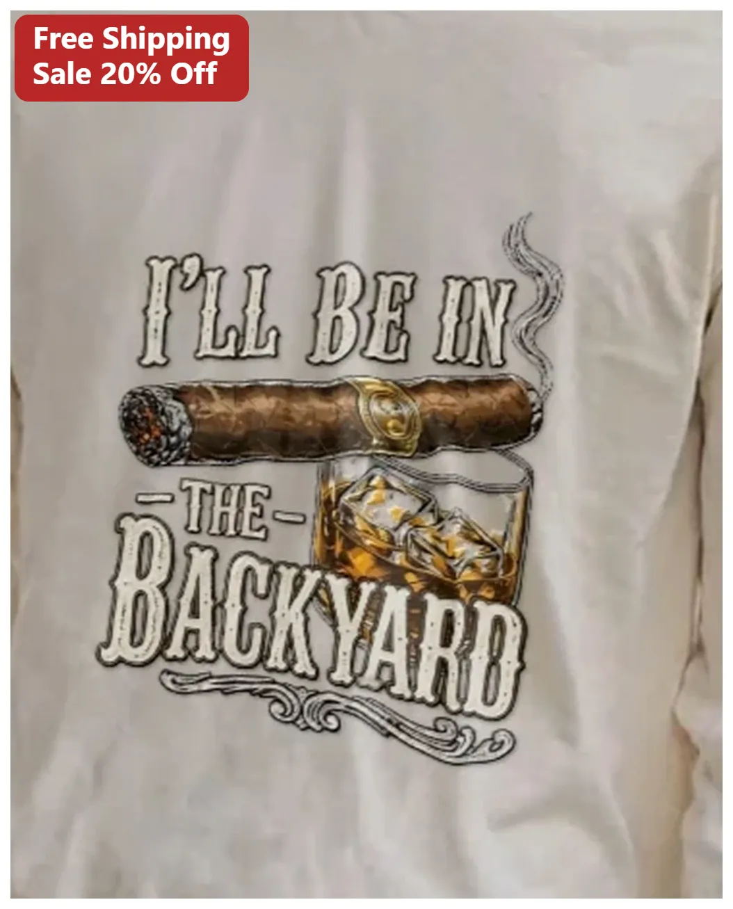 I'll Be In The Backyard Funny Introvert Gift Tee for Men available at our Los Angeles warehouse
