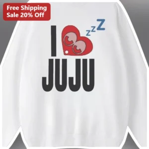 I Love Juju Sweatshirt Cute Heart Design Gift for Women Men available at our Los Angeles warehouse