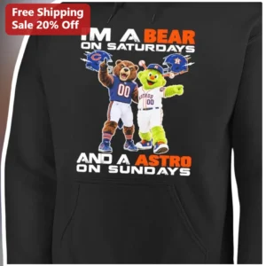 I'm A Bear On Saturdays And A Astro On Sundays Hoodie available at our Los Angeles warehouse