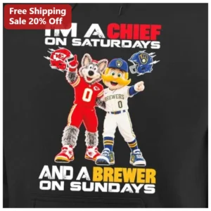 I'M A CHIEF ON SATURDAYS AND A BREWER ON SUNDAYS Hoodie available at our Los Angeles warehouse