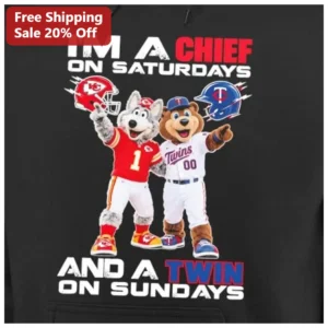I'M A CHIEF ON SATURDAYS AND A TWIN ON SUNDAYS Hoodie available at our Los Angeles warehouse