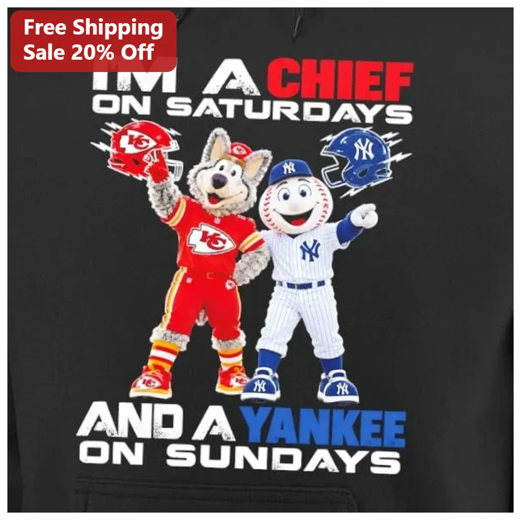 I'M A CHIEF ON SATURDAYS AND A YANKEE ON SUNDAYS Hoodie — Los Angeles I'M A CHIEF ON SATURDAYS AND A YANKEE ON SUNDAYS Hoodie available at our Los Angeles warehouse