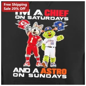 I'M A CHIEF ON SATURDAYS AND AN ASTRO ON SUNDAYS Hoodie available at our Los Angeles warehouse