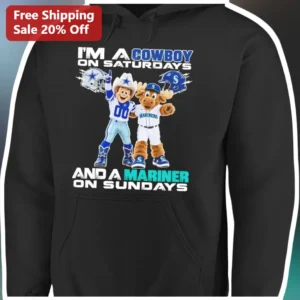 I'M A COWBOY ON SATURDAYS AND A MARINER ON SUNDAYS Hoodie available at our Los Angeles warehouse