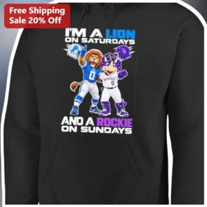 I'M A LION ON SATURDAYS AND A ROCKIE ON SUNDAYS Hoodie available at our Los Angeles warehouse