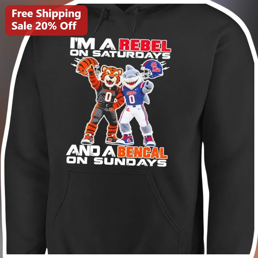 I'M A REBEL ON SATURDAYS AND A BENGAL ON SUNDAYS Hoodie available at our Los Angeles warehouse